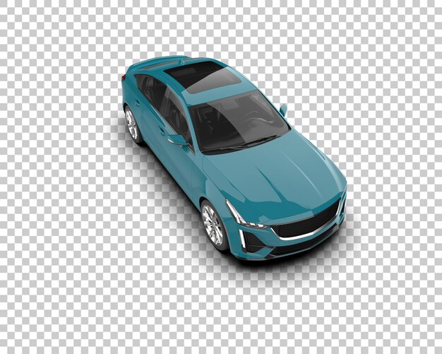 Ilustración de renderización 3D realista de un coche moderno aislado en el fondo