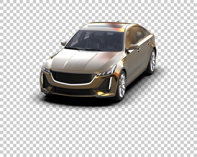Ilustración de renderización 3D realista de un coche moderno aislado en el fondo