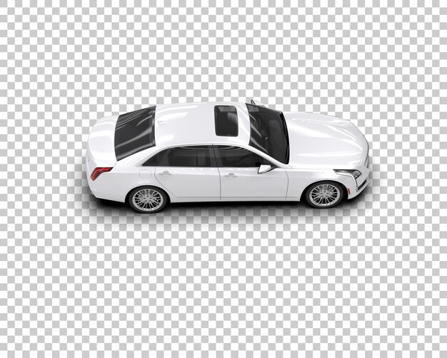 Ilustración de renderización 3D realista de un coche moderno aislado en el fondo