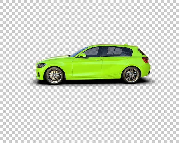 Ilustración de renderización 3D realista de un coche moderno aislado en el fondo