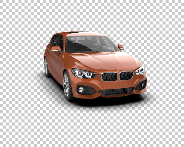 Ilustración de renderización 3D realista de un coche moderno aislado en el fondo
