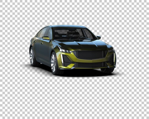 Ilustración de renderización 3D realista de un coche moderno aislado en el fondo