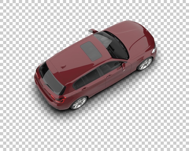 Ilustración de renderización 3D realista de un coche moderno aislado en el fondo