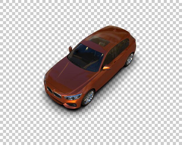 Ilustración de renderización 3D realista de un coche moderno aislado en el fondo