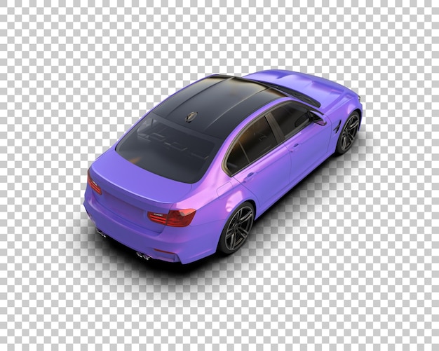 Ilustración de renderización 3D realista de un coche moderno aislado en el fondo
