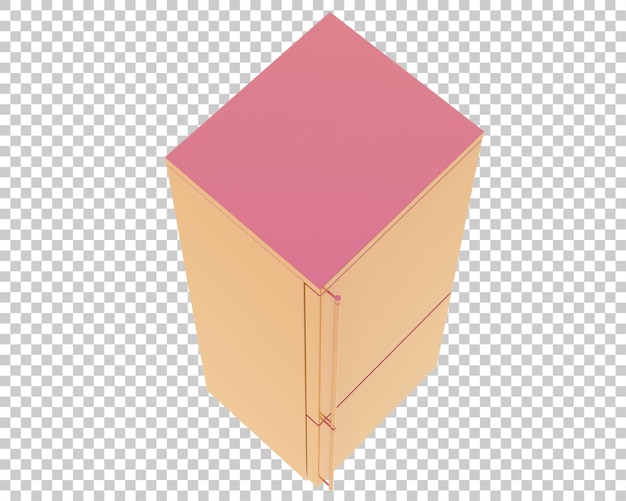Ilustración de renderización en 3D de un refrigerador aislado sobre un fondo transparente
