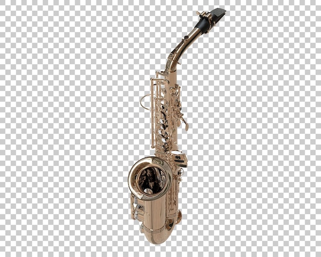 Ilustración de renderización 3D del saxofón aislado en el fondo