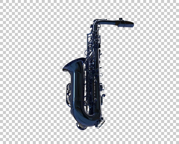 Ilustración de renderización 3D del saxofón aislado en el fondo