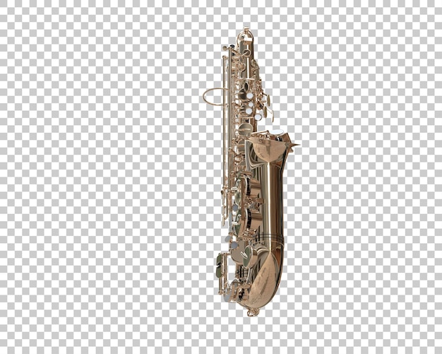 Ilustración de renderización 3D del saxofón aislado en el fondo