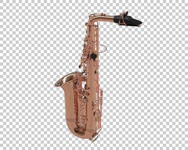 Ilustración de renderización 3D del saxofón aislado en el fondo