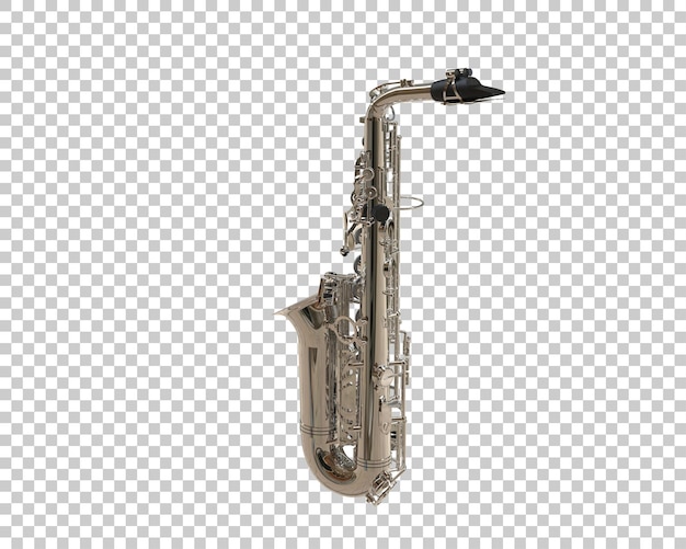 Ilustración de renderización 3D del saxofón aislado en el fondo