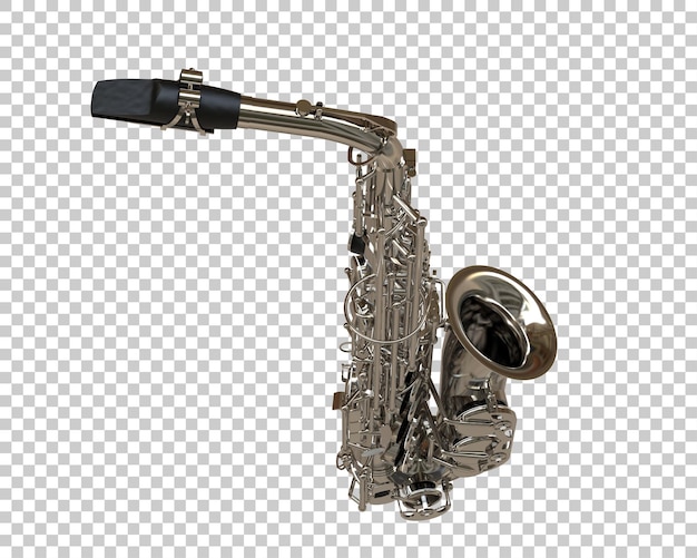 Ilustración de renderización 3D del saxofón aislado en el fondo