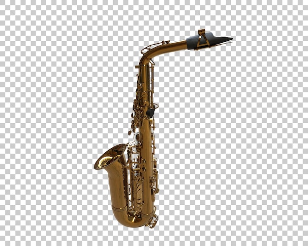 PSD ilustración de renderización 3d del saxofón aislado en el fondo