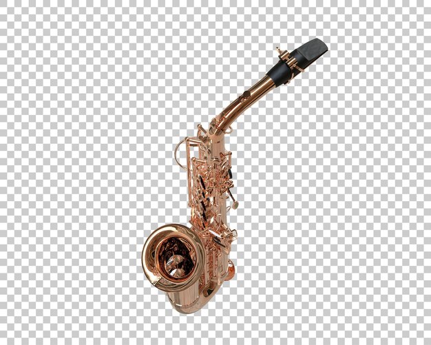 Ilustración de renderización 3d del saxofón aislado en el fondo