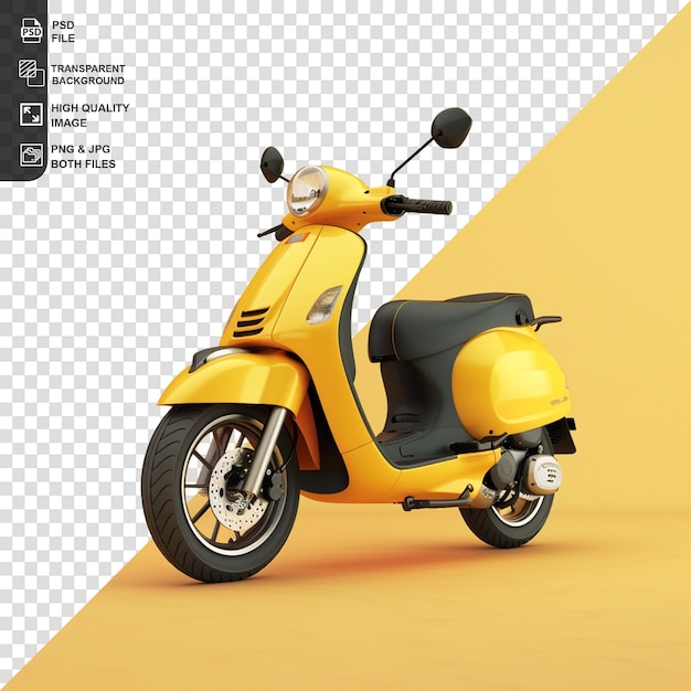 PSD ilustración de renderización 3d de scooter en un fondo transparente