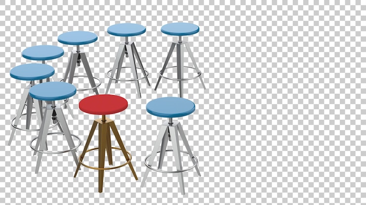 PSD ilustración de renderización 3d de una silla moderna aislada sobre un fondo transparente