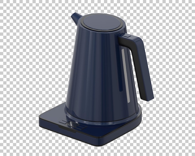 Ilustración de renderización en 3D de una tetera aislada sobre un fondo transparente