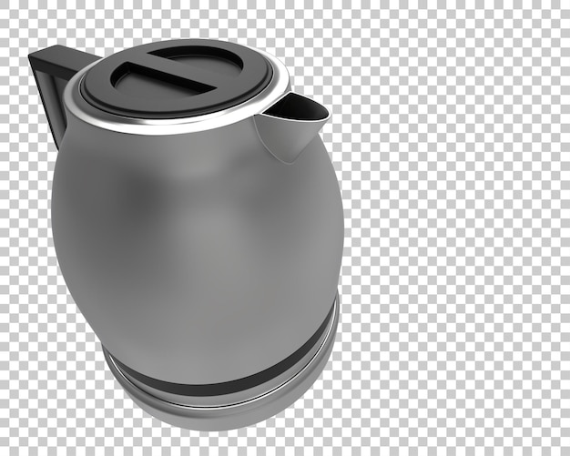Ilustración de renderización en 3D de una tetera aislada sobre un fondo transparente