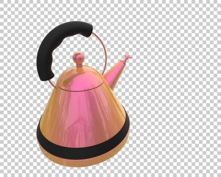PSD ilustración de renderización 3d de una tetera aislada sobre un fondo transparente