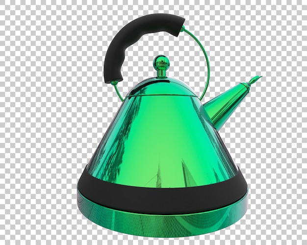 Ilustración de renderización 3D de una tetera aislada sobre un fondo transparente