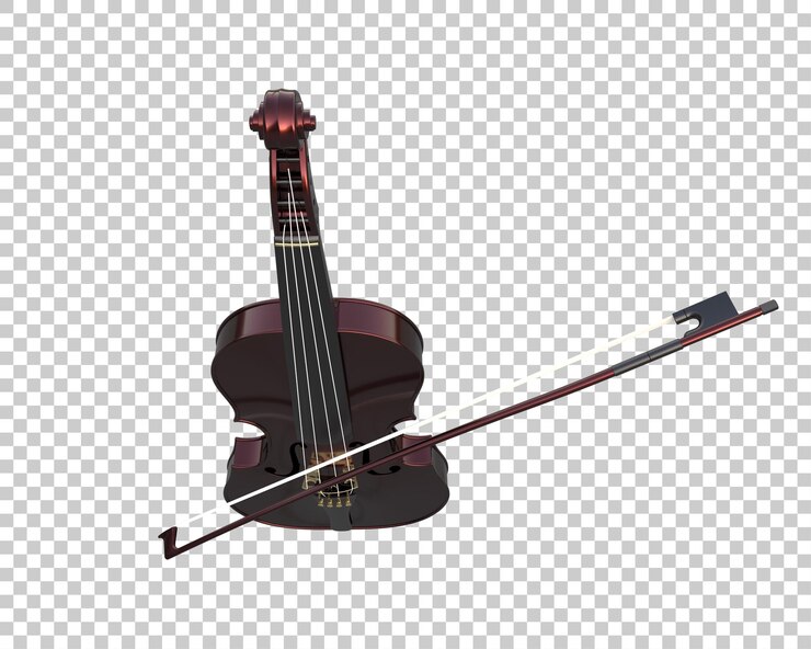 PSD ilustración de renderización 3d del violín aislado en el fondo