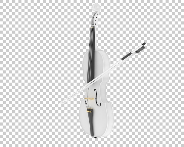 Ilustración de renderización 3D del violín aislado en el fondo