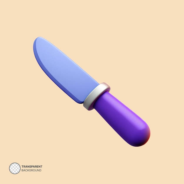 PSD ilustración de renderización del icono del cuchillo psd 3d