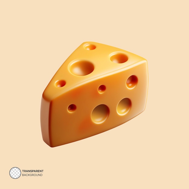 Ilustración de renderización del icono del queso psd 3d