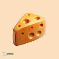PSD ilustración de renderización del icono del queso psd 3d