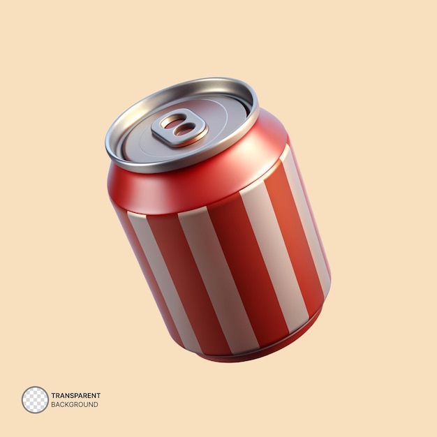 PSD ilustración de renderización del icono de la soda psd 3d