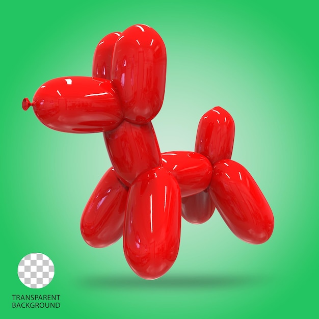 Ilustración renderizada en 3D aislada de Balloon Puppy