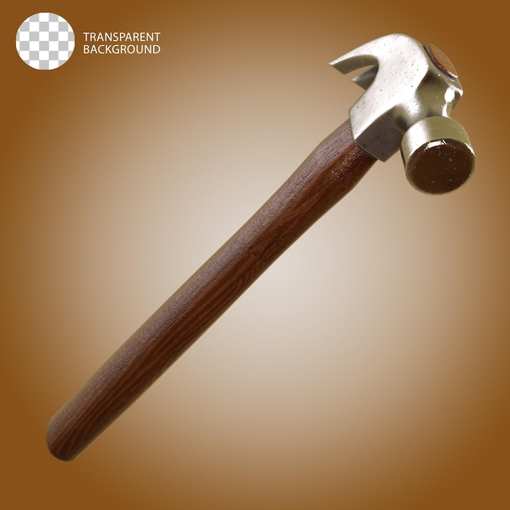 PSD ilustración renderizada en 3d aislada por claw hammer
