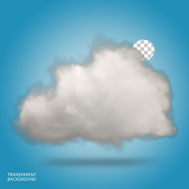 PSD ilustración renderizada en 3d aislada de nubes realistas y gruesas