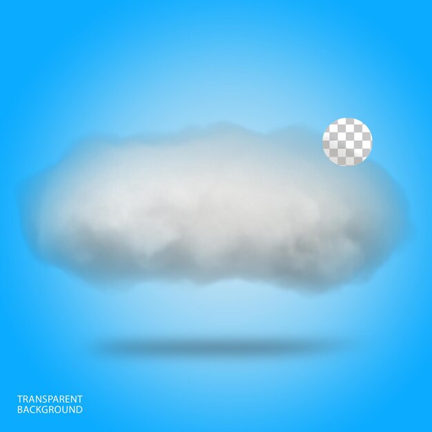Ilustración renderizada en 3d aislada de nubes realistas y gruesas