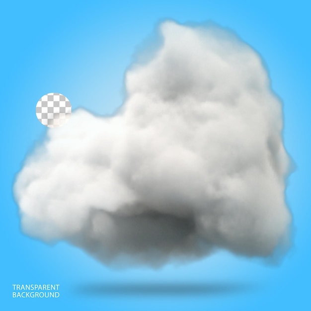 PSD ilustración renderizada en 3d aislada de nubes realistas y gruesas