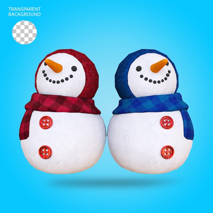 PSD ilustración renderizada en 3d aislada de snowman knot toys
