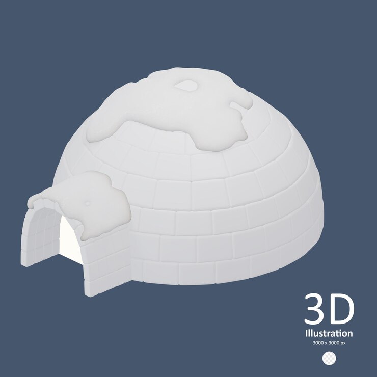 PSD ilustración de renderizado 3d aislado del icono del iglú de psd