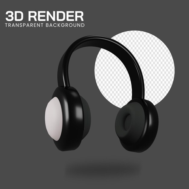 Ilustración de renderizado 3D de auriculares