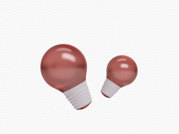 PSD ilustración de renderizado 3d bombilla de luz led con fondo transparente