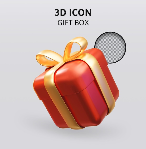 ilustración de renderizado 3d de caja de regalo