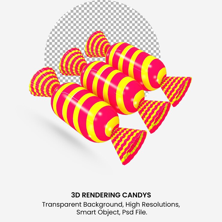 Ilustración de renderizado 3D Composición de caramelos