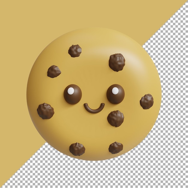 Ilustración de renderizado 3d de dibujos animados de galletas lindas del día mundial de la sonrisa