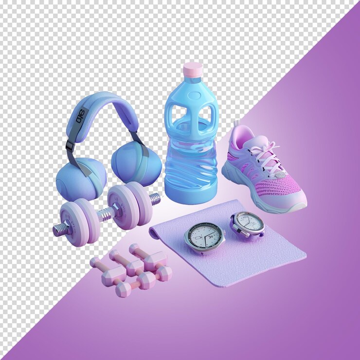 PSD ilustración de renderizado 3d equipo de fitness deportivo hombre aislado en fondo blanco