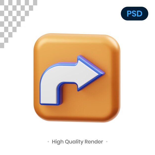Ilustración de renderizado 3D de flecha PSD Premium