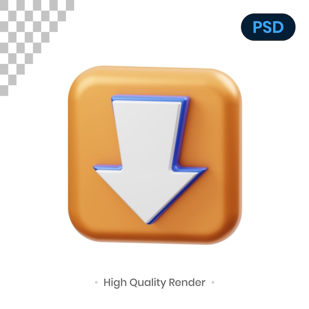 Ilustración de renderizado 3d de flecha psd premium
