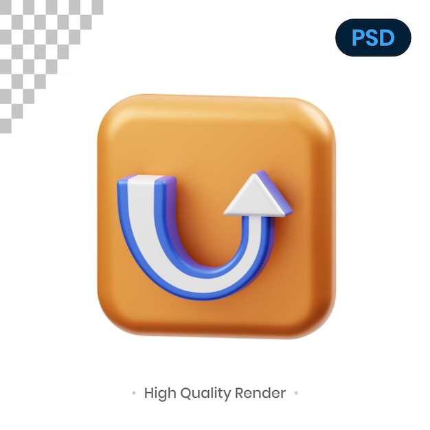 Ilustración de renderizado 3D de flecha PSD Premium