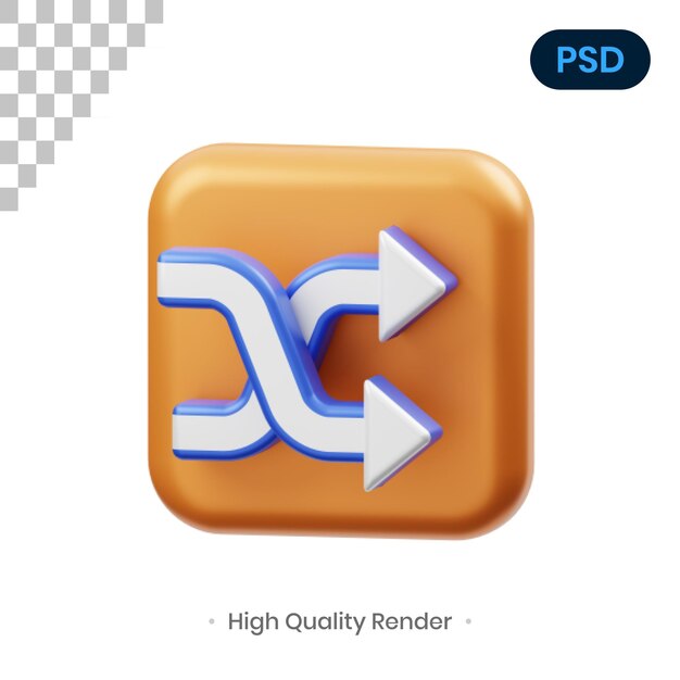 Ilustración de renderizado 3D de flecha PSD Premium