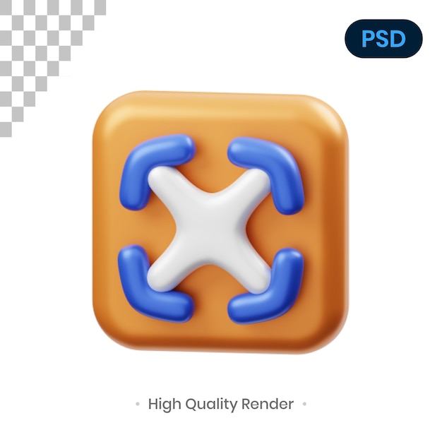 Ilustración de renderizado 3D de flecha PSD Premium