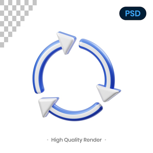 PSD ilustración de renderizado 3d de flecha psd premium