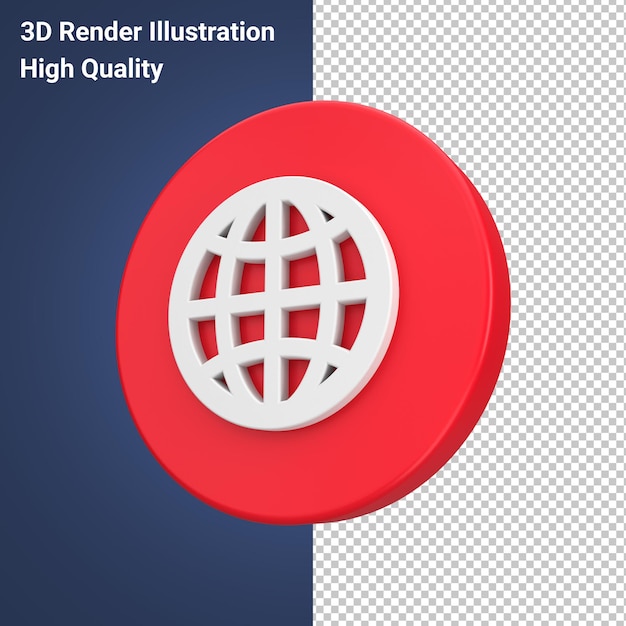 PSD una ilustración de renderizado 3d de un globo con un fondo azul
